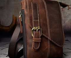 Mens Leather Small Side Bag COURIER BAGs Waist Pouch Holster Belt Case Belt Pouch for Men - imessengerbags