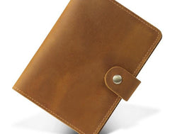 Cool Leather Mens Small Passport Wallet Slim Travel Wallets for Men