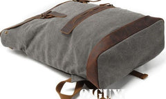 Cool Canvas Leather Mens School Backpack Laptop Backpack Canvas Travel Backpack Canvas for Men - imessengerbags