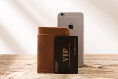 Leather Mens Card Holders Slim Front Pocket Wallet Card Wallet for Men - imessengerbags