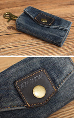 Vintage Denim Mens Keys Wallet Denim Key Holders With Belt Clip for Women