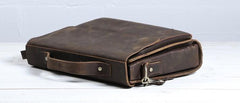 Vintage Coffee Leather Mens Briefcases Work Bag Laptop Bag Business Bag for Men - imessengerbags