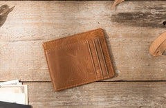 Leather Mens Slim Card Holder Front Pocket Wallets Card Wallet for Men - imessengerbags