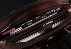 Genuine Leather Mens Cool Messenger Bag Briefcase Work Bag Business Bag Laptop Bag for men - imessengerbags