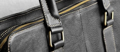Vintage Black Leather Mens Briefcases Work Bag Laptop Bag Business Bag for Men - imessengerbags