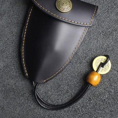 Handmade Leather Floral Mens Cool Car Key Wallet Coin Wallet Pouch Car KeyChain for Men - imessengerbags