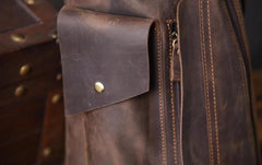 Genuine Leather Mens Cool Chest Bag Sling Bag Crossbody Bag Travel Bag Hiking Bag for men