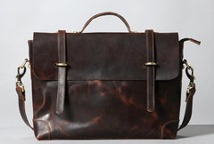 Handmade Leather Mens Cool Messenger Bag Briefcase Work Bag Business Bag Laptop Bag for men - imessengerbags