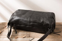 Cool Black Leather Mens Weekender Bag Travel Bags Shoulder Bags for men