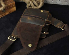 Leather Mens Chest Bag Sling Bag Sling Shoulder Bag Sling Backpacksfor men - imessengerbags