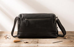 Black Brown Cool Leather Mens Shoulder Bags Messenger Bags for Men - imessengerbags