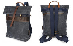 Waxed Canvas Mens Cool Backpacks Canvas Travel Backpack Canvas School Backpack for Men - imessengerbags