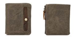 Mens Canvas Small Wallets for men Bifold Cool Men billfold Small Wallet - imessengerbags