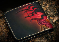 Handmade Leather Mah¨¡k¨¡la Tooled Mens billfold Wallet Cool Leather Wallet Slim Wallet for Men - imessengerbags