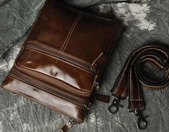 Mens Leather Small Side Bag Messenger Bag Courier bag for Men - imessengerbags
