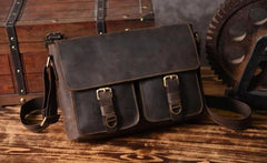 Handmade Leather Mens Cool Shoulder Bag Messenger Bag Chest Bag Bike Bag Cycling Bag for men - imessengerbags
