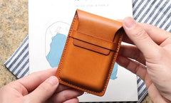 Badass Leather Mens Card Wallet Front Pocket Wallets Small Slim Wallet Change Wallet for Men - imessengerbags