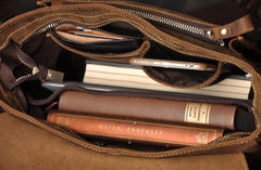 Handmade Leather Mens Cool Shoulder Bag Messenger Bag Chest Bag Bike Bag Cycling Bag for men - imessengerbags