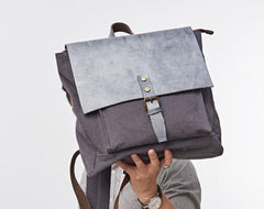 Cool Mens Canvas Backpack Canvas Travel Bag Canvas School Bag for Men - imessengerbags