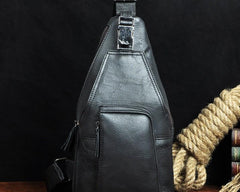 Cool Leather Mens Sling Bag Chest Bag Sling Shoulder Bag Sling Backpacks for men