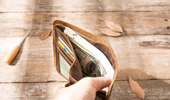 Vintage Slim long Wallets Leather Mens Coffee Wallet Long Wallet for Men - imessengerbags