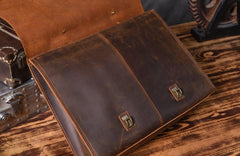 Genuine Leather Mens Cool Messenger Bag Briefcase Work Bag Business Bag for men - imessengerbags