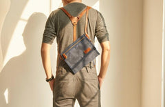 Mens Canvas Slim Cool Messenger Bag Side Bag Canvas Shoulder Bag for Men