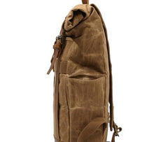 Waxed Canvas Mens Travel Backpack Canvas School Backpack Laptop Backpack for Men