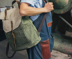 Cool Canvas Gray Travel Bag Mens Backpack Canvas Canvas School Bag for Men