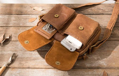 Cool Small Leather Mens Shoulder Bags Messengers Bag for Men