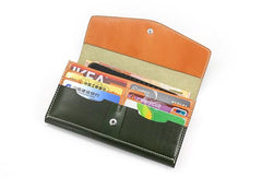 Cool Handmade Mens Leather Long Wallet Envelope Long Bifold Wallet for Men - imessengerbags