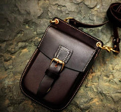 Leather Belt Pouch Mens Small Cases Waist Bag Hip Pack Belt Bag Fanny Pack Bumbag for Men - imessengerbags