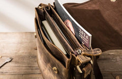 Small Leather Vintage Mens Cool Messenger Bags Shoulder Bags  for Men