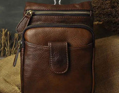 Mens Leather Small Side Bag COURIER BAG Waist Pouch Holster Belt Case Belt Pouch for Men