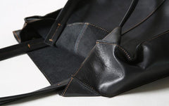 Handmade Leather Mens Tote Bag Cool Messenger Bag Tote Bag Handbag Shoulder Bag for men - imessengerbags