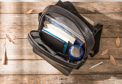 Black Cool Mens Leather Backpacks Travel Backpacks Laptop Backpack for men - imessengerbags