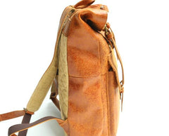 Cool Leather Mens Backpack Travel Backpacks Vintage Laptop Backpack for men