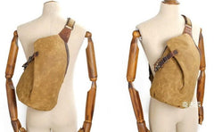 Cool Waxed Canvas Mens One Shoulder Pack Sling Bag Chest Bag for men