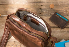 Cool Small Leather Black Mens Messenger Bags Shoulder Bags  for Men - imessengerbags