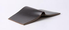 Black Leather Mens Small Wallet Bifold Wallet for Men - imessengerbags