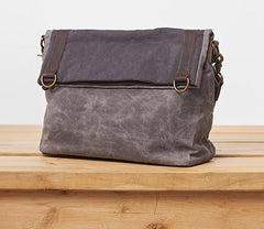 Mens Canvas Gray Cool Courier bag Messenger Bag Canvas Side Bag for Men