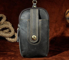 Mens Small Leather Holster Belt Case Belt Pouch Cell Phone Waist Pouch for Men - imessengerbags