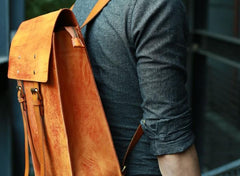 Leather Mens School Backpacks Travel Backpacks Laptop Backpack for men - imessengerbags