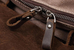 Mens Canvas Leather Backpack Canvas Travel Backpack Canvas School Backpacks for Men