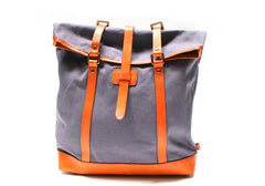 Canvas Leather Mens Backpack Travel Backpacks Laptop Backpack for men - imessengerbags