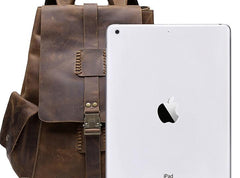 Vintage Leather Mens Cool Backpack Large Travel Bag Hiking Bag for men