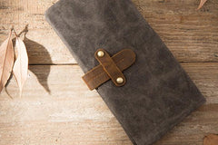 Cool Canvas Leather Mens Long Wallet Long Wallet for Men - imessengerbags