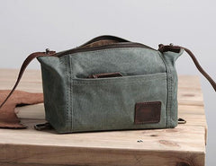 Large Canvas Green Mens Clutch Bag Zipper Wristlet Bag Phone Purse for Men