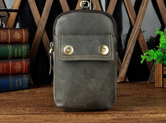 Leather Mens WAIST POUCH with Belt Loop Cell Phone Holster Belt Pouch for Men - imessengerbags