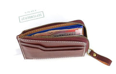 Leather Mens Front Pocket Wallets Small Slim Wallet Card Wallet Change Wallet for Men - imessengerbags